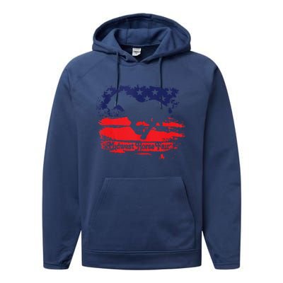 Midwest Horse Fair Redwhiteblue Flag Performance Fleece Hoodie