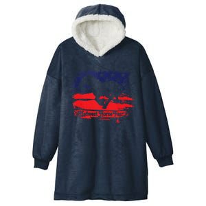 Midwest Horse Fair Redwhiteblue Flag Hooded Wearable Blanket