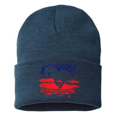 Midwest Horse Fair Redwhiteblue Flag Sustainable Knit Beanie