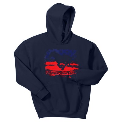 Midwest Horse Fair Redwhiteblue Flag Kids Hoodie