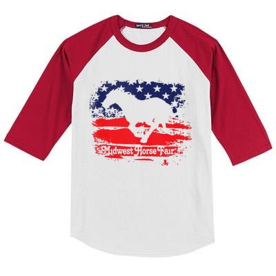 Midwest Horse Fair Redwhiteblue Flag Kids Colorblock Raglan Jersey