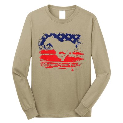 Midwest Horse Fair Redwhiteblue Flag Long Sleeve Shirt