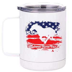 Midwest Horse Fair Redwhiteblue Flag 12 oz Stainless Steel Tumbler Cup