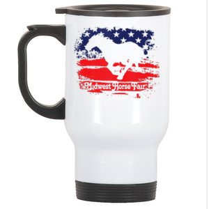 Midwest Horse Fair Redwhiteblue Flag Stainless Steel Travel Mug