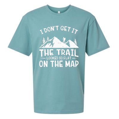 Mountain Hiking Funny The Trail Looked So Flat On The Map Sueded Cloud Jersey T-Shirt