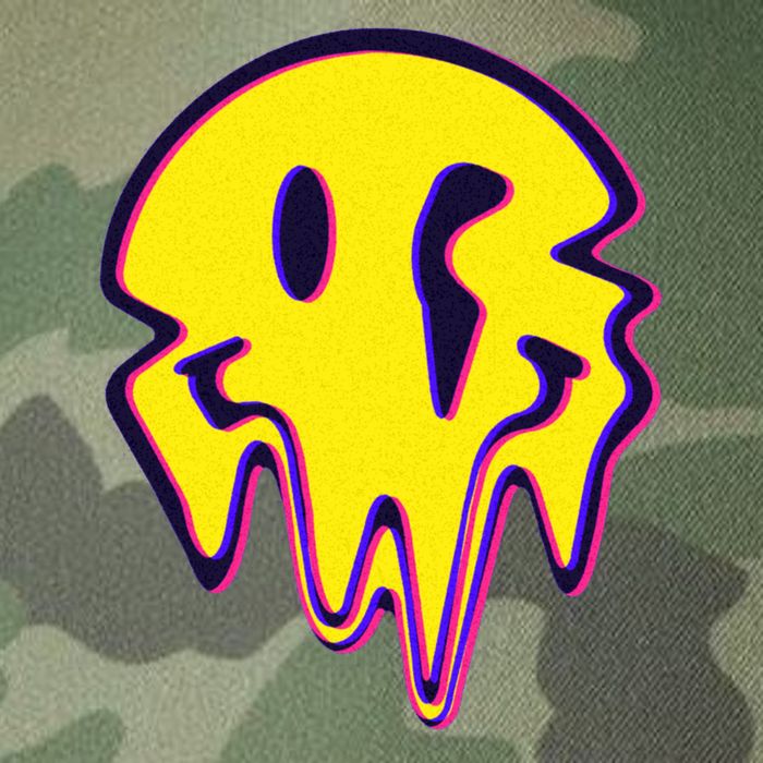 Melting Happy Face Smiley Trippy Acid Legacy Tie Dye Trucker Hat
