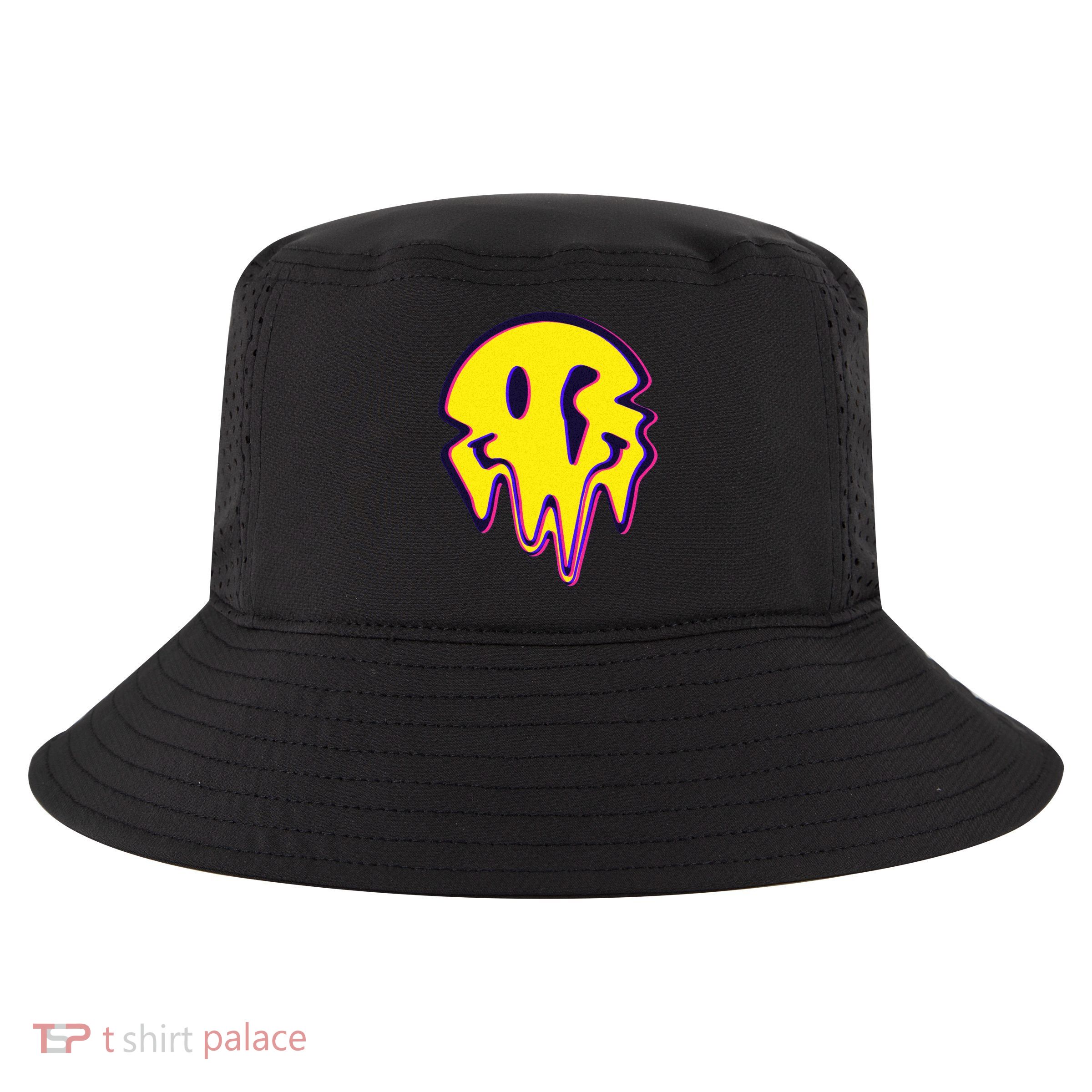 Melting Happy Face Smiley Trippy Acid Cool Comfort Performance Bucket Hat