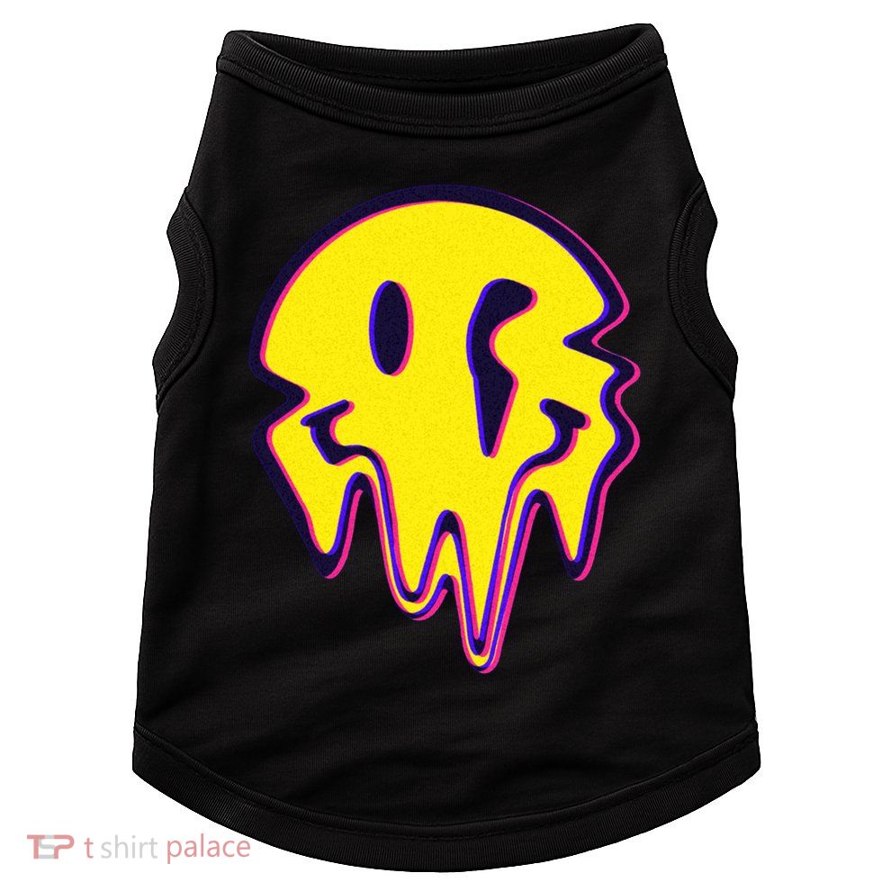 Melting Happy Face Smiley Trippy Acid Doggie Tank