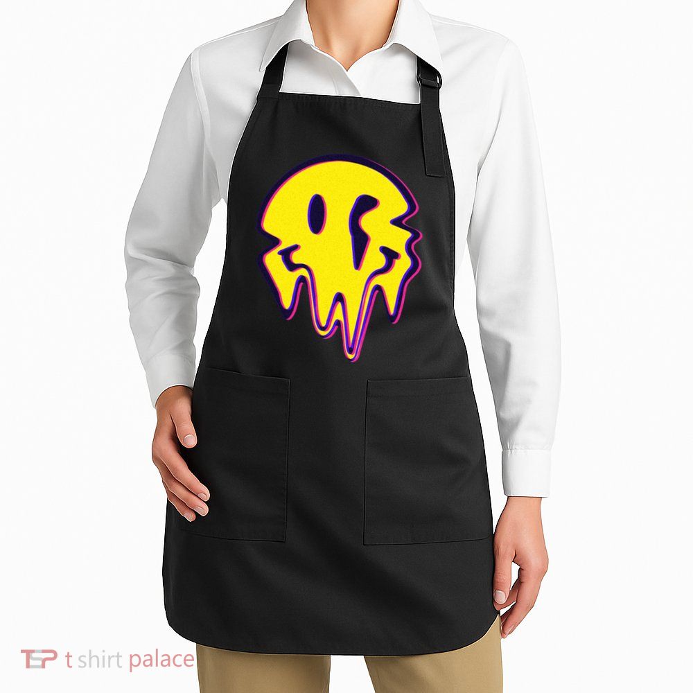 Melting Happy Face Smiley Trippy Acid Apron