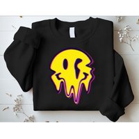 Melting Happy Face Smiley Trippy Acid Sweatshirt