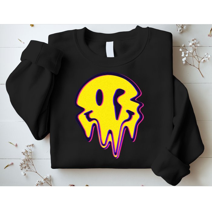 Melting Happy Face Smiley Trippy Acid Sweatshirt