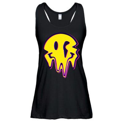 Melting Happy Face Smiley Trippy Acid Ladies Essential Flowy Tank