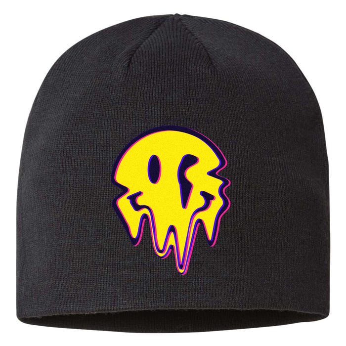 Melting Happy Face Smiley Trippy Acid Sustainable Beanie