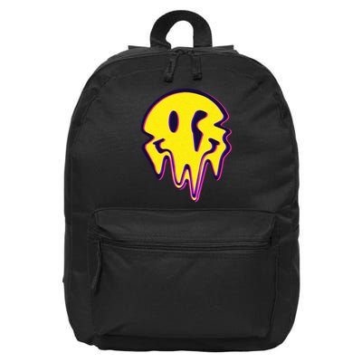 Melting Happy Face Smiley Trippy Acid 16 in Basic Backpack