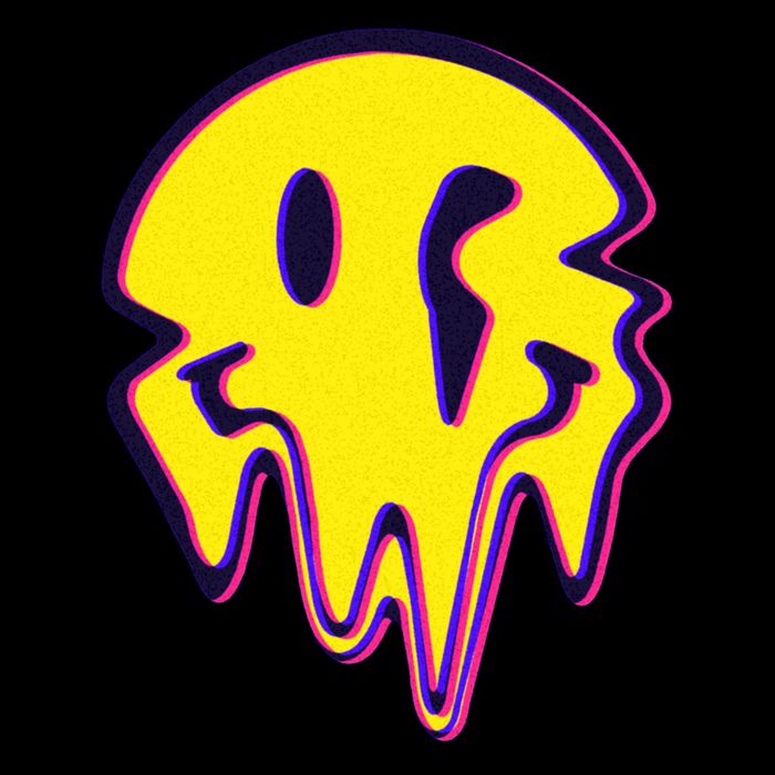 Melting Happy Face Smiley Trippy Acid 16 in Basic Backpack