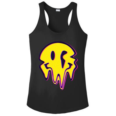 Melting Happy Face Smiley Trippy Acid Ladies PosiCharge Competitor Racerback Tank