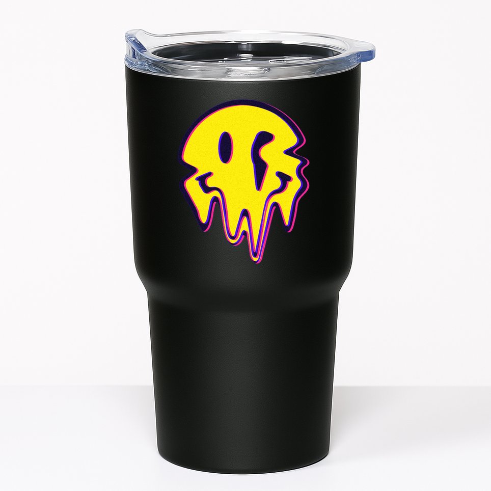 Melting Happy Face Smiley Trippy Acid Tumbler