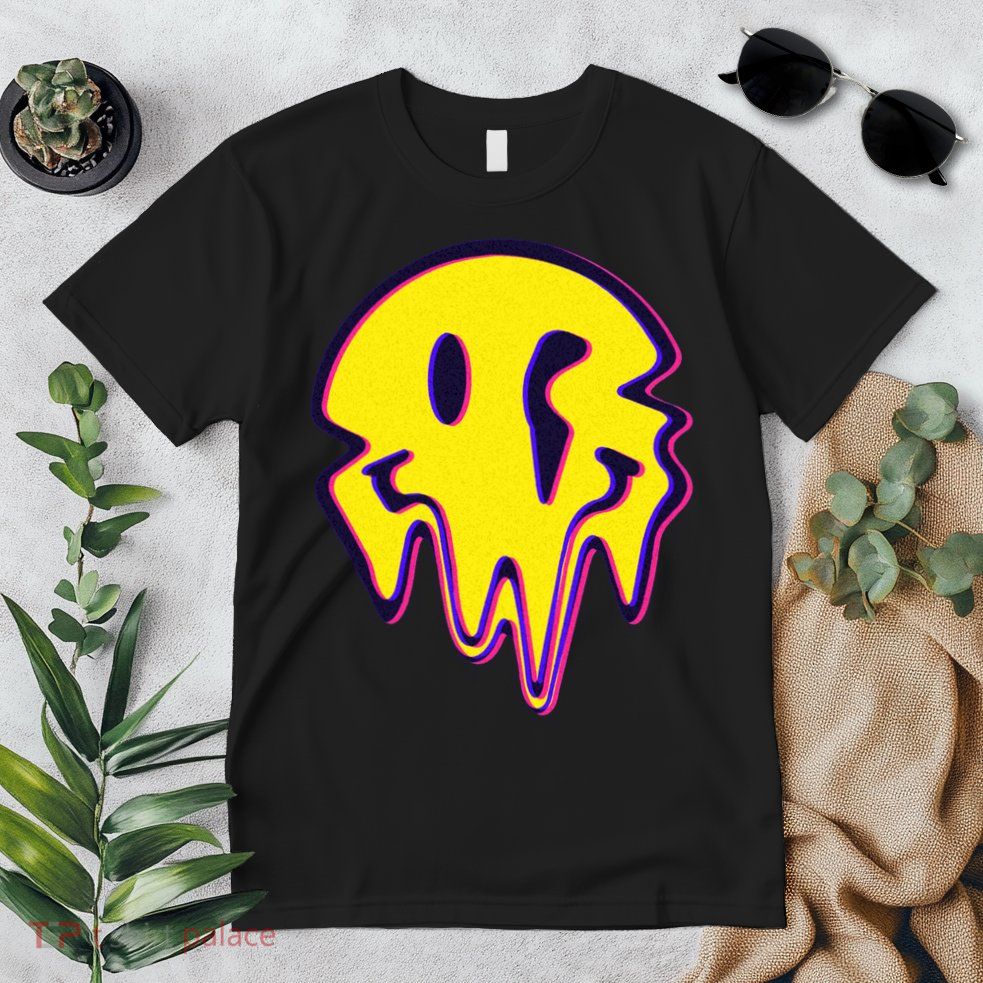 Melting Happy Face Smiley Trippy Acid Premium T-Shirt