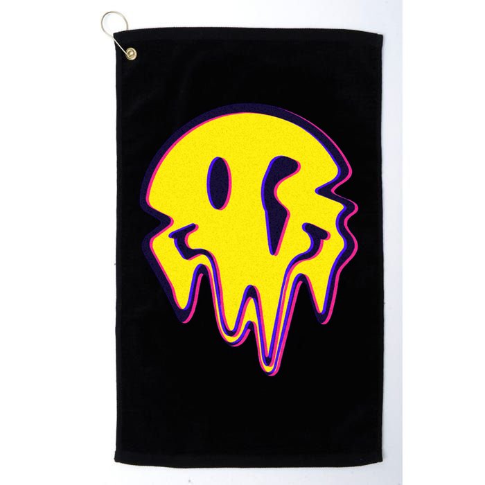 Melting Happy Face Smiley Trippy Acid Golf Towel