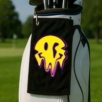 Melting Happy Face Smiley Trippy Acid Golf Towel