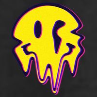 Melting Happy Face Smiley Trippy Acid Golf Towel