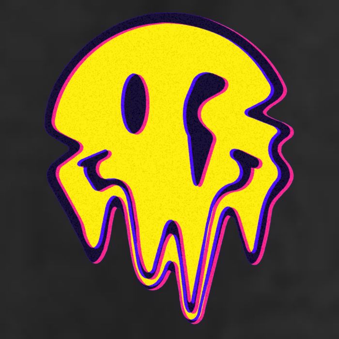 Melting Happy Face Smiley Trippy Acid Golf Towel