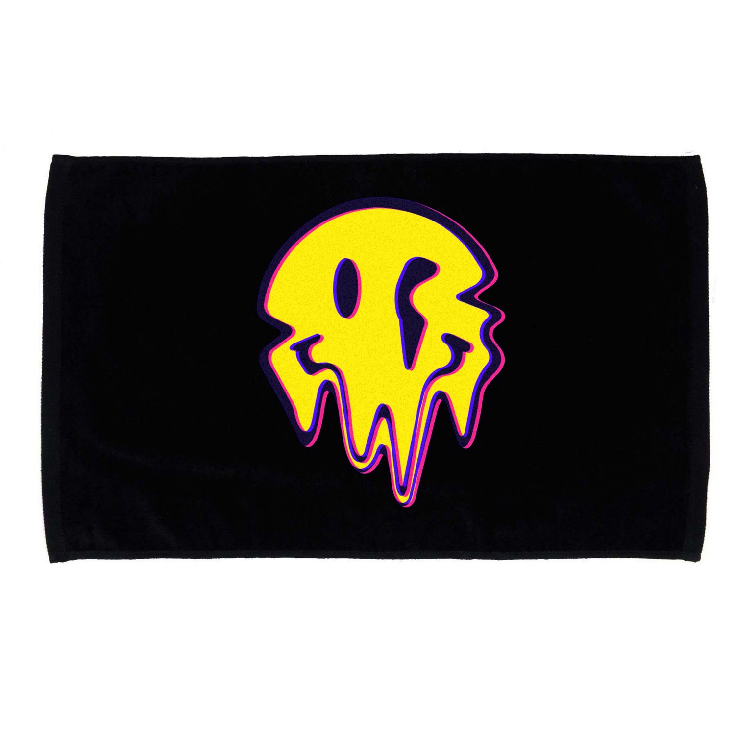 Melting Happy Face Smiley Trippy Acid Microfiber Hand Towel
