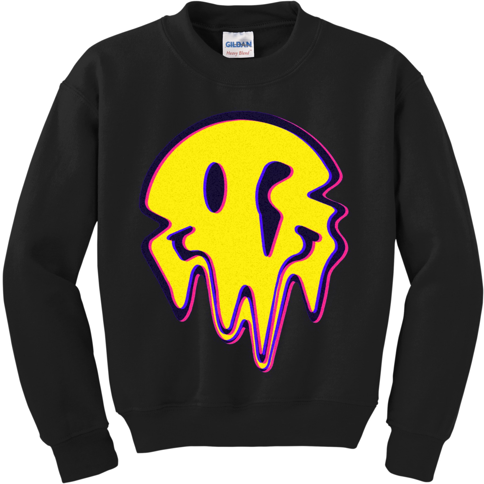 Melting Happy Face Smiley Trippy Acid Kids Sweatshirt