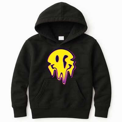 Melting Happy Face Smiley Trippy Acid Kids Hoodie