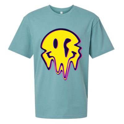 Melting Happy Face Smiley Trippy Acid Sueded Cloud Jersey T-Shirt