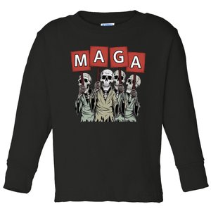 Maga Halloween Funny Halloween Trump Republican Toddler Long Sleeve Shirt