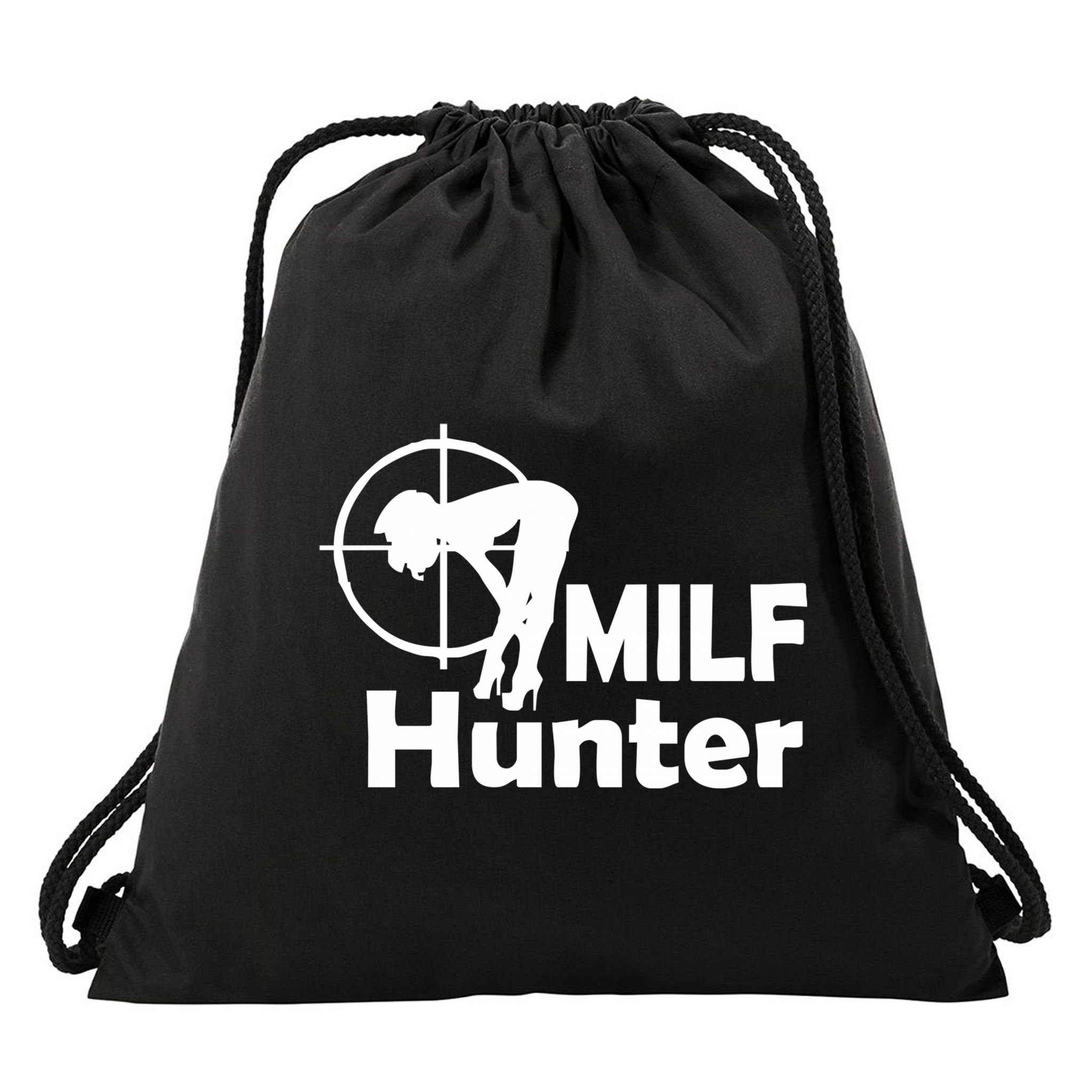 MILF Hunter | Funny Adult Humor Joke For Men Who Love Milfs Drawstring Bag