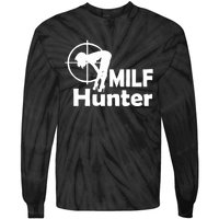 MILF Hunter | Funny Adult Humor Joke For Men Who Love Milfs Tie-Dye Long Sleeve Shirt