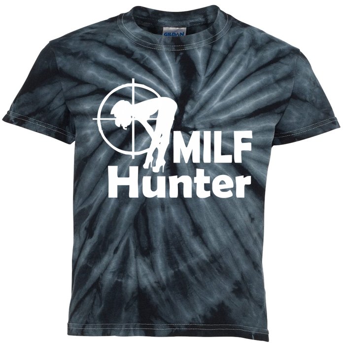 MILF Hunter | Funny Adult Humor Joke For Men Who Love Milfs Kids Tie-Dye T-Shirt