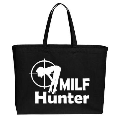 MILF Hunter | Funny Adult Humor Joke For Men Who Love Milfs Cotton Canvas Jumbo Tote