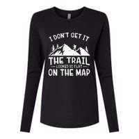 Mountain Hiking Funny The Trail Looked So Flat On The Map Womens Cotton Relaxed Long Sleeve T-Shirt