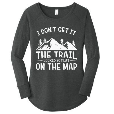 Mountain Hiking Funny The Trail Looked So Flat On The Map Women's Perfect Tri Tunic Long Sleeve Shirt