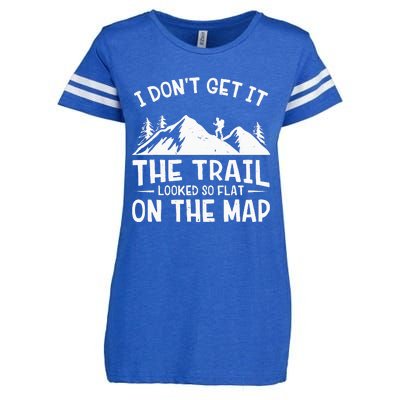 Mountain Hiking Funny The Trail Looked So Flat On The Map Enza Ladies Jersey Football T-Shirt