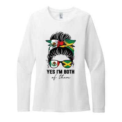 MexicanJamaican Heritage Flag Womens CVC Long Sleeve Shirt