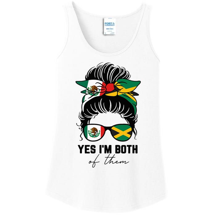 MexicanJamaican Heritage Flag Ladies Essential Tank