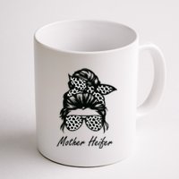 Mother Heifer Farmer Mom Cow Messy Bun Hair Bandana Cow Coffee Mug