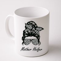 Mother Heifer Farmer Mom Cow Messy Bun Hair Bandana Cow Coffee Mug