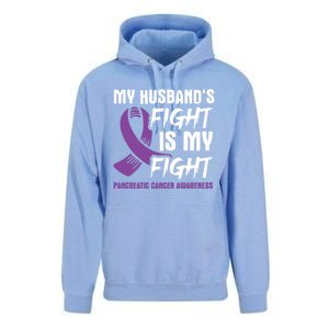 My Husband's Fight Is My Fight Pancreatic Cancer Awareness Cute Gift Unisex Surf Hoodie