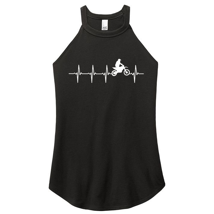 Motocross Heartbeat For Bikers Women's Perfect Tri Rocker Tank