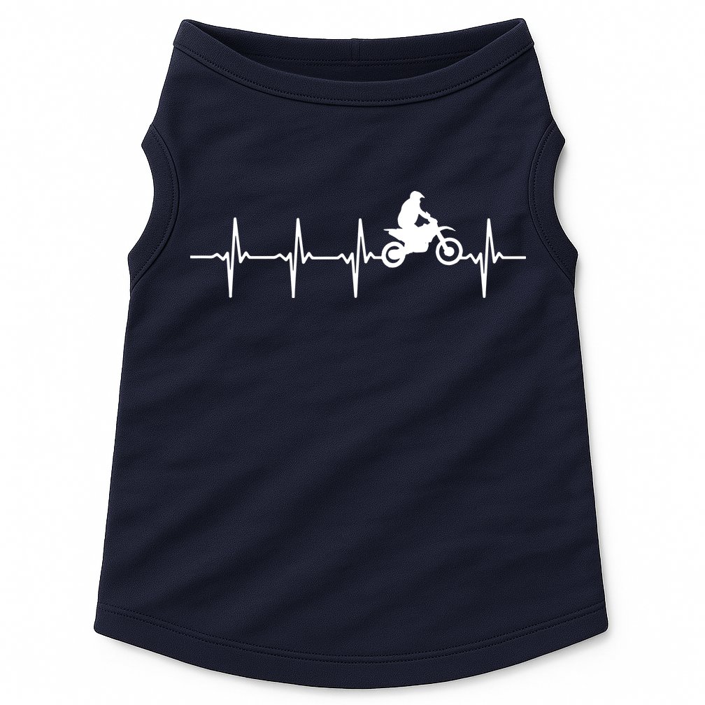 Motocross Heartbeat For Bikers Doggie Tank