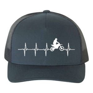 Motocross Heartbeat For Bikers Yupoong Adult 5-Panel Trucker Hat