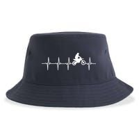 Motocross Heartbeat For Bikers Sustainable Bucket Hat