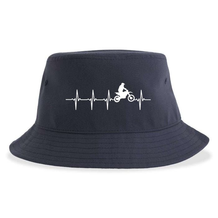 Motocross Heartbeat For Bikers Sustainable Bucket Hat