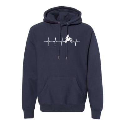 Motocross Heartbeat For Bikers Premium Hoodie