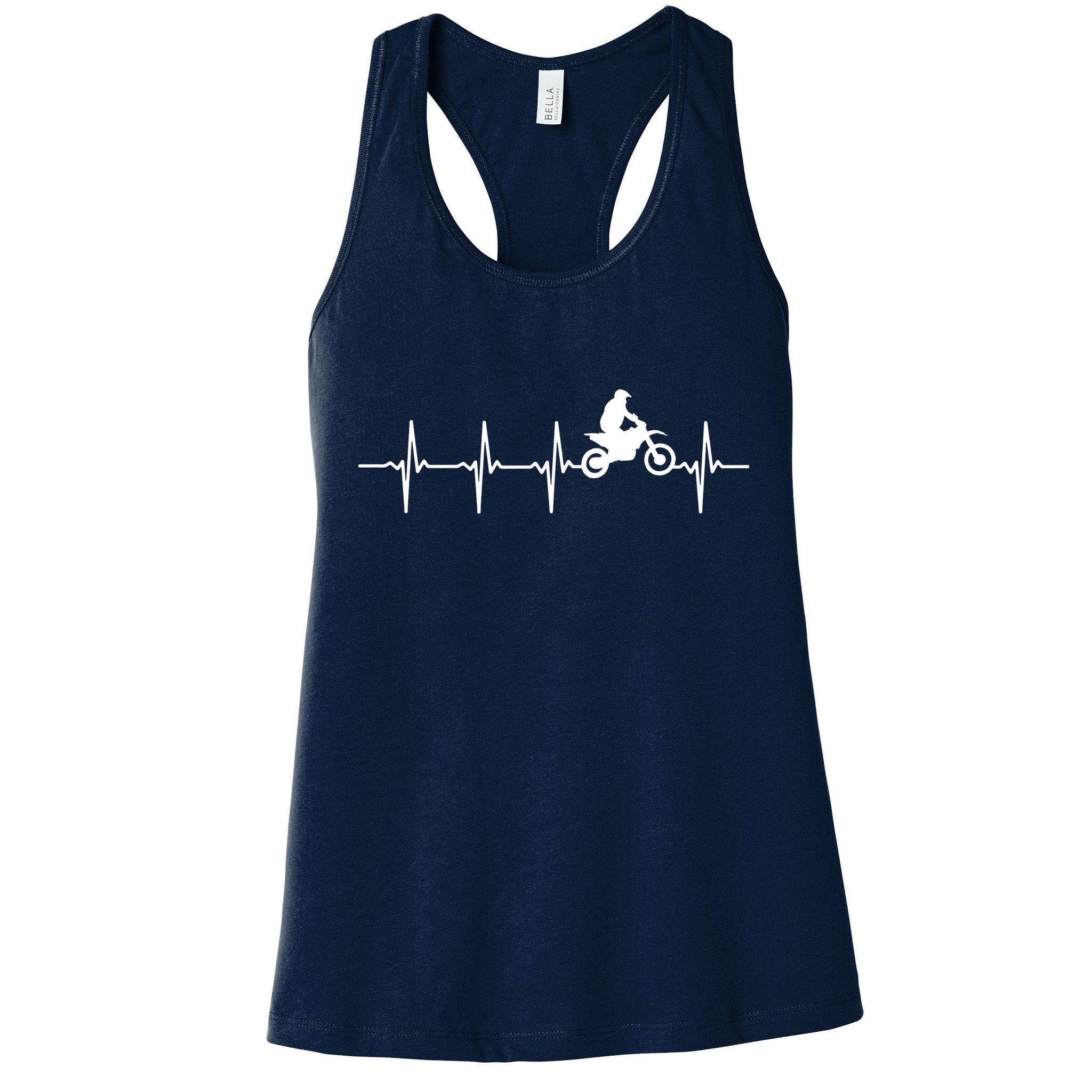 Motocross Heartbeat For Bikers Womens Tank Top